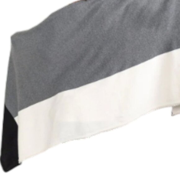 zestt Dreamsoft Colorblock Organic Cotton Travel Scarf, Wrap Gray, White, Black - Picture 6 of 7